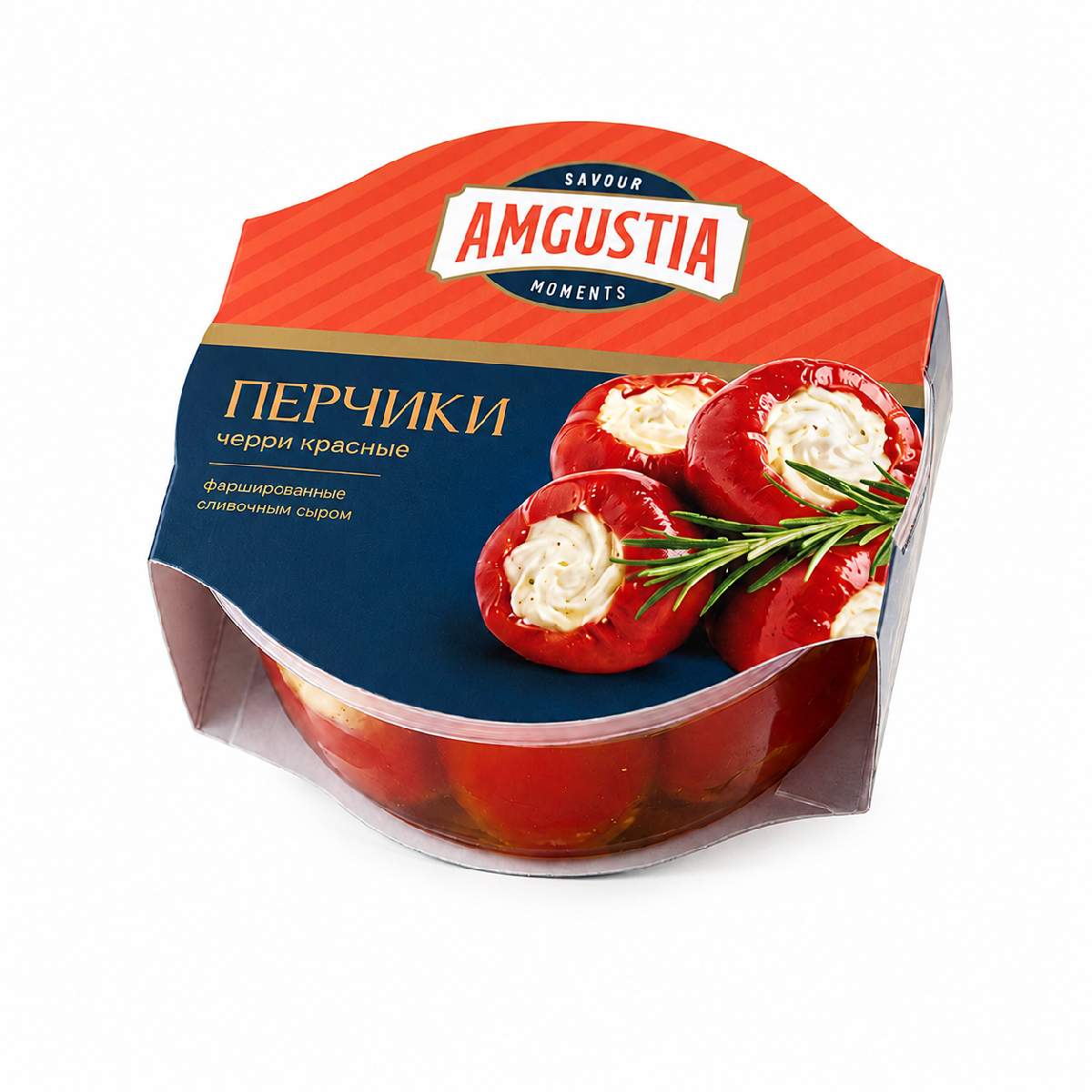 Перчики черри красные фаршированные сливочным сыром, 200 г