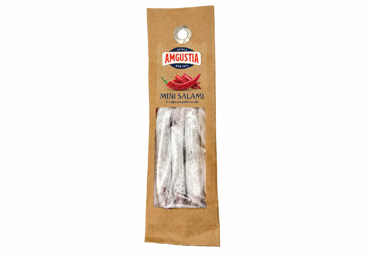 Колбаски Mini Salami с перчиками чили, с/в, 60 г