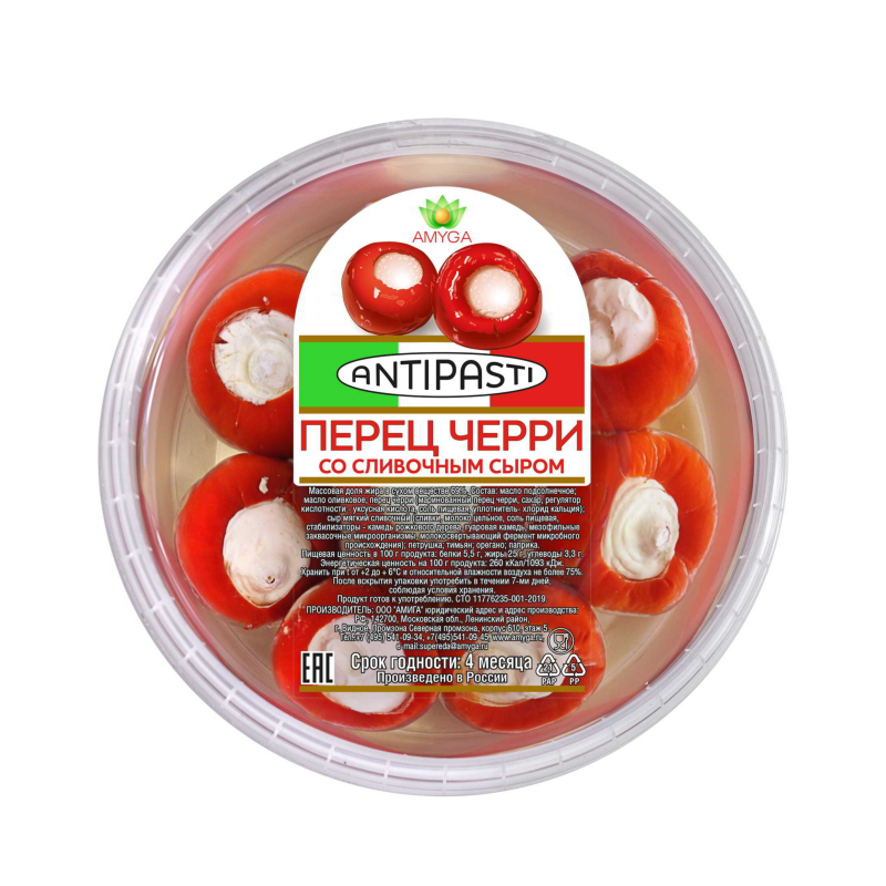 Перец Черри со сливочным сыром, 250 г